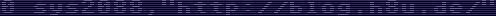 0&nbsp;sys2088,"http://blog.h8u.de/"